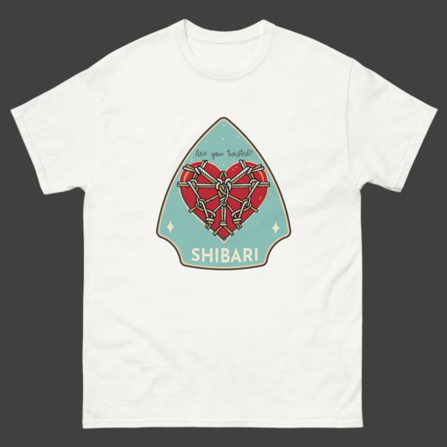 Shibari Merit Badge T-Shirt design on a white background.