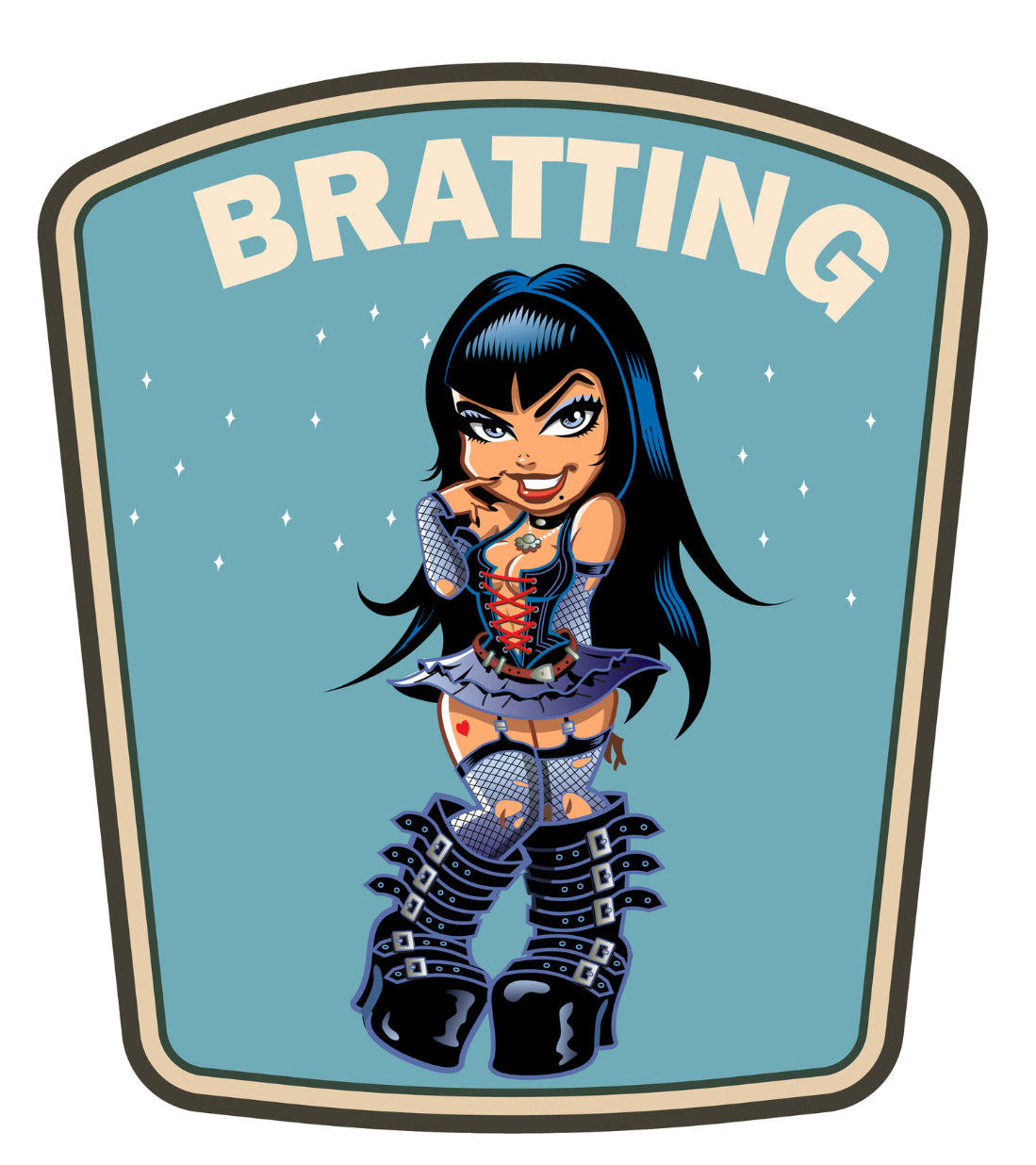 Bratting Kinky Merit Badge decal