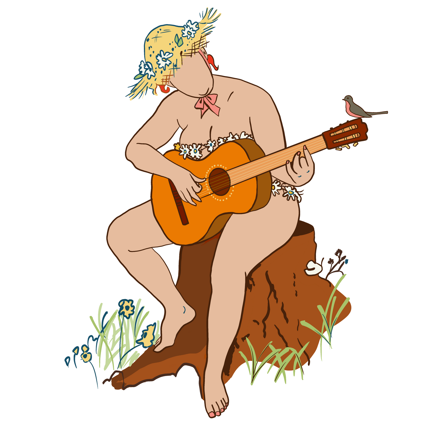 Hildy Plays Guitar pin-up decal