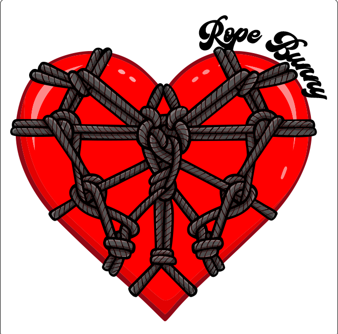 Give your Rope Bunny this die-cut sticker to show your appreciation. Measures approx. 3" wide by 3" tall. Made from adhesive vinyl.