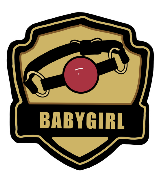 Babygirl and gag merit badge decal
