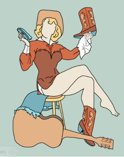 Penelope pin-up sticker
