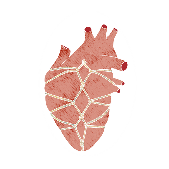 Our heart in bondage sticker is made of adhesive vinyl and measures approx. 3