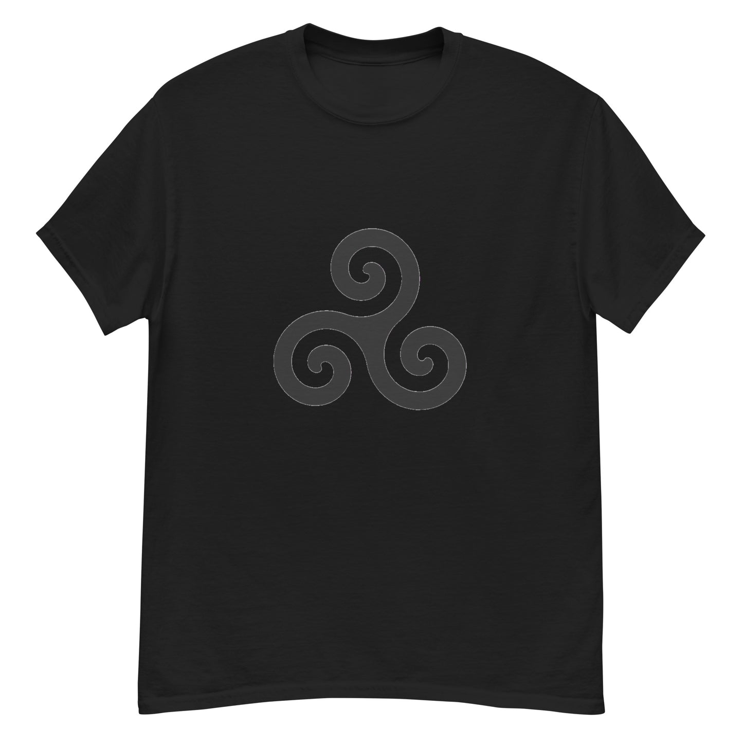 Triskelion T-Shirt design on a black background.