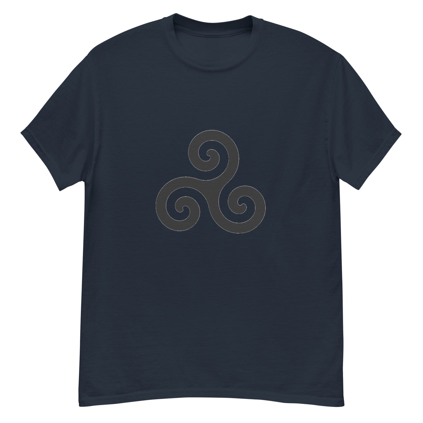 Triskelion T-Shirt design on a navy background.