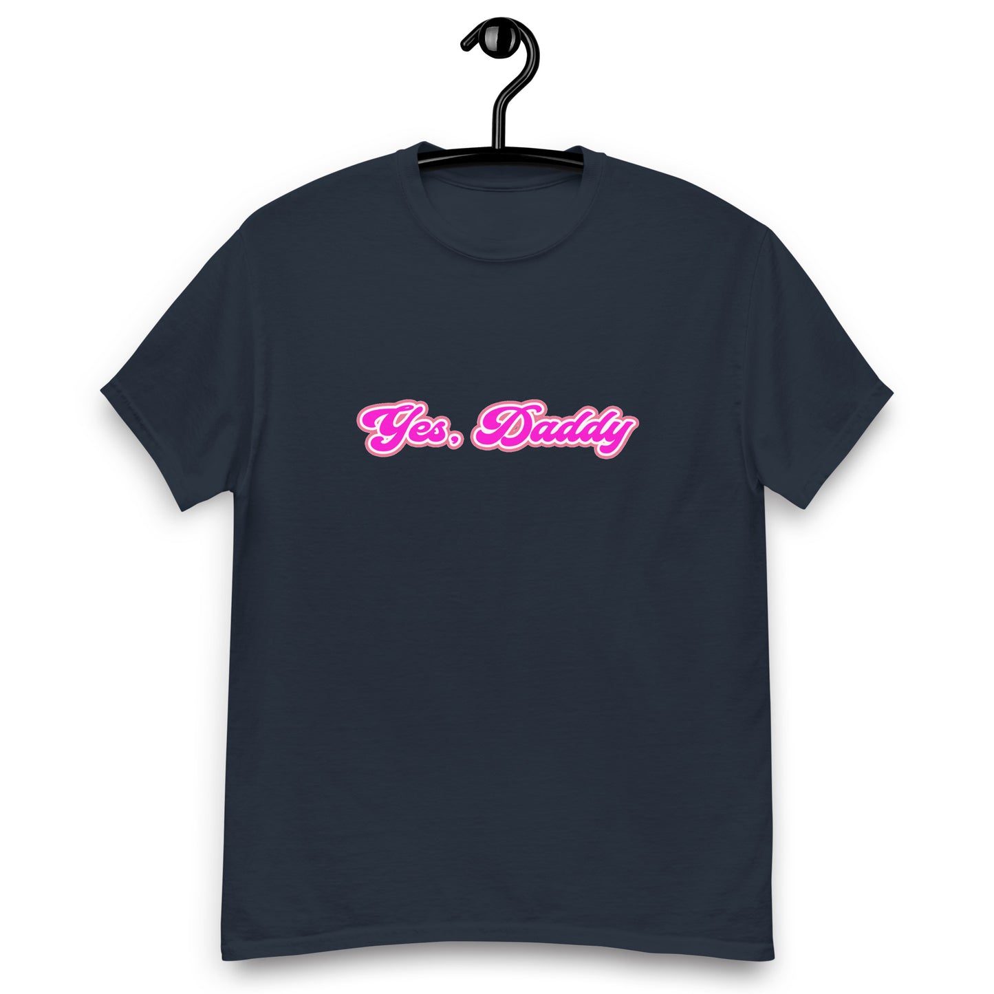 "Yes, Daddy" T-Shirt design on a navy background.