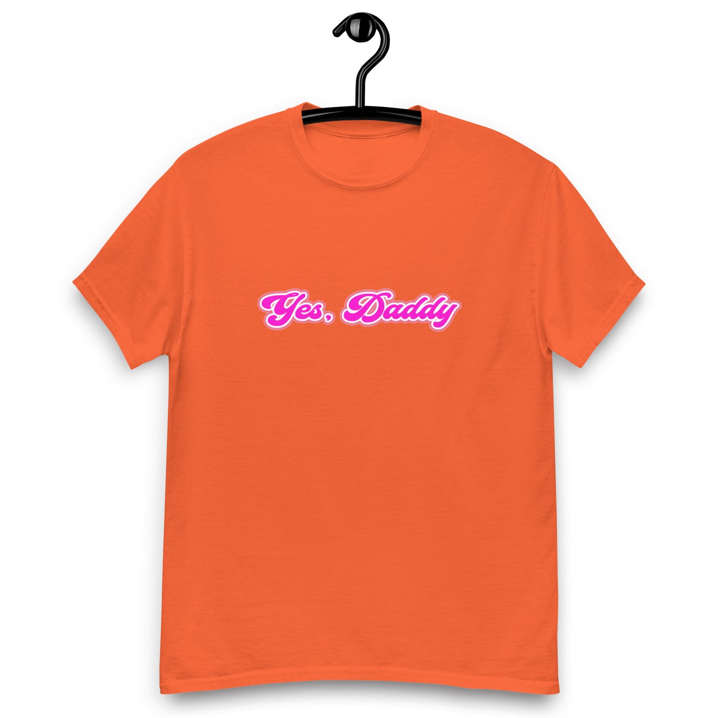 "Yes, Daddy" T-Shirt design on a orange background.