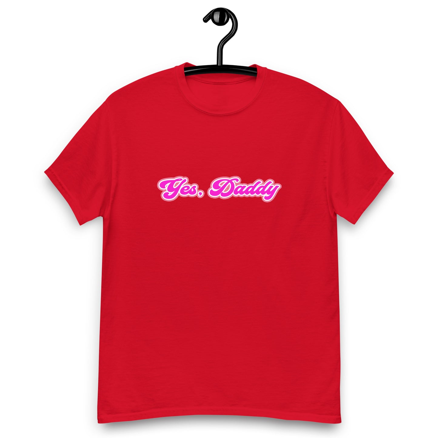 "Yes, Daddy" T-Shirt design on a red background.