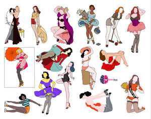 Pin-up aficionados will love our KinkThink Factory Girls, available now in decal form. From Abby to Zelda, our traditional and modern pin-up girls will knock the cocks right off your socks! 2 sheets/15 decals 