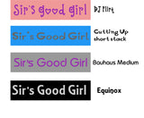 Sir's Good Girl journal