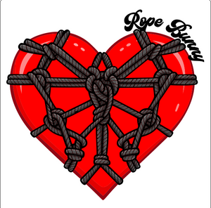 Give your Rope Bunny this die-cut sticker to show your appreciation. Measures approx. 3" wide by 3" tall. Made from adhesive vinyl.  