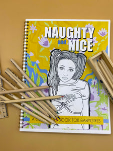 This babygirl-themed coloring book is sure to make your little girl squee with glee! Contains 26 pages of sweet and sexy babygirls and other kinky illustrations. Pages are single sided with perforation at the edges for easy tear out. Waterproof covers, spiral bound.