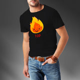 Happy flames Fire Top unisex t-shirt with sleeve detail